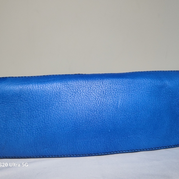 Anthropologie orYany Large Blue Leather Turn Lock Shoulder Bag - Picture 10 of 10